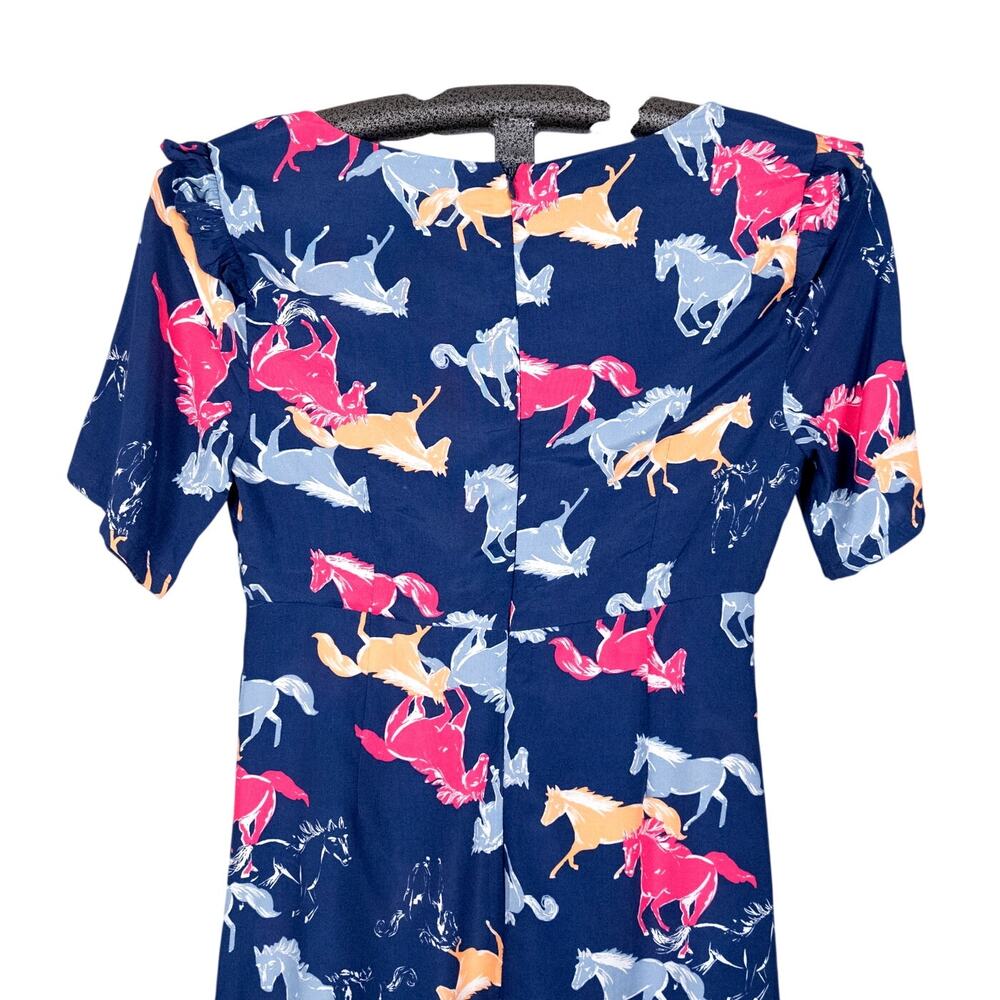 ModCloth Neon Stampede AO Horse Pony Mini Dress SMALL Western Rodeo Equestrian - Picture 6 of 6